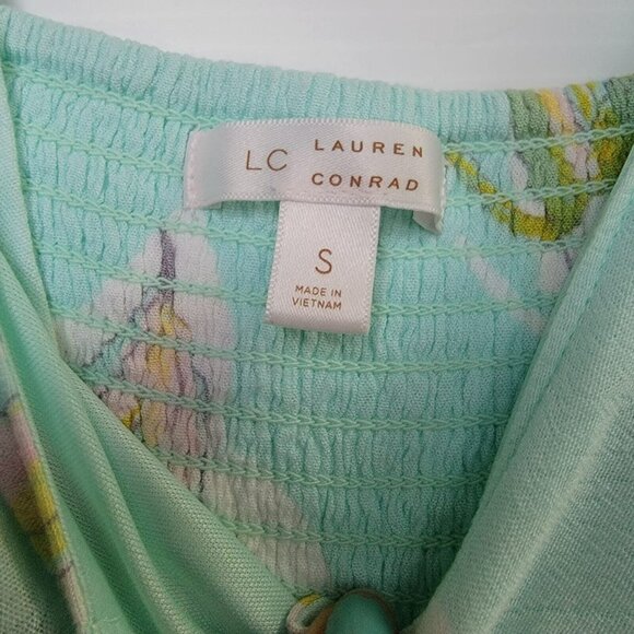 ❤️❤️❤️Womens Romper Sz S LC Tropical Banana Mint Green Yellow Jumpsuit cover up - Picture 4 of 7